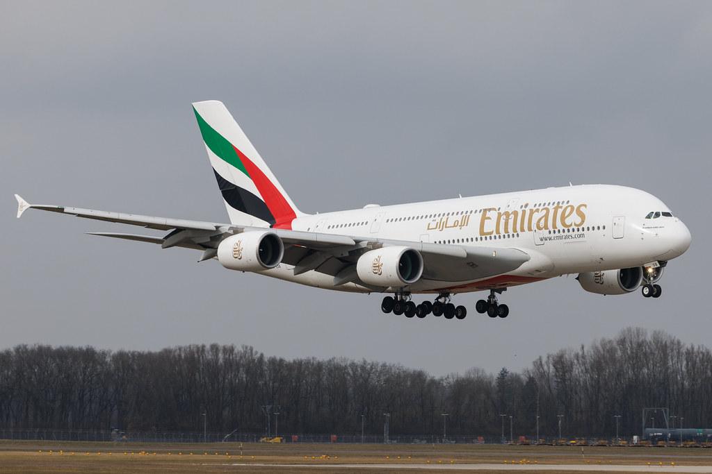 Munich Airport: Emirates (EK / UAE) | Airbus A380-861 A388 | A6-EOB | MSN 164