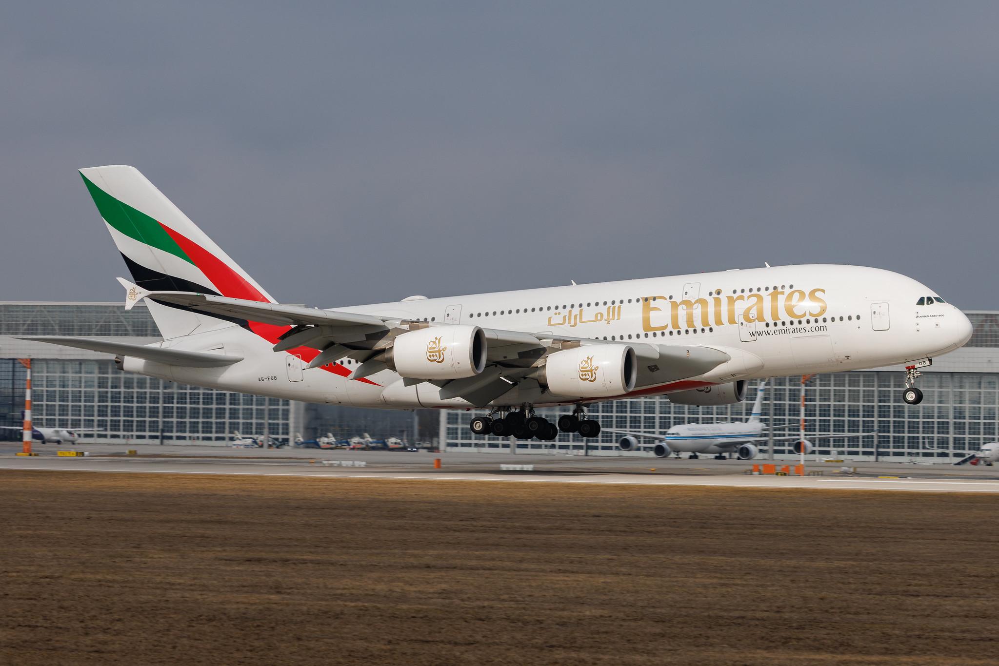 Munich Airport: Emirates (EK / UAE) | Airbus A380-861 A388 | A6-EOB | MSN 164