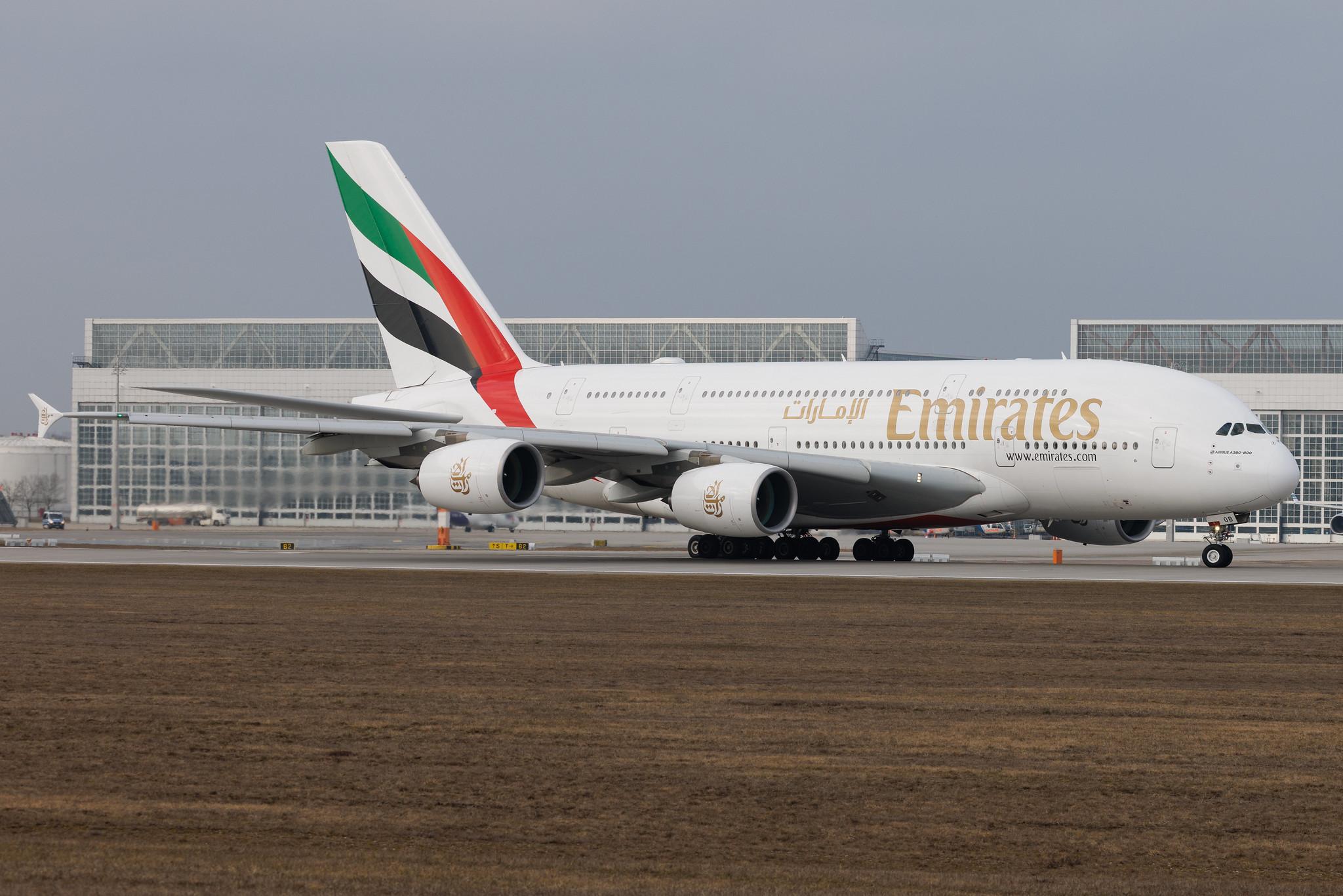 Munich Airport: Emirates (EK / UAE) | Airbus A380-861 A388 | A6-EOB | MSN 164