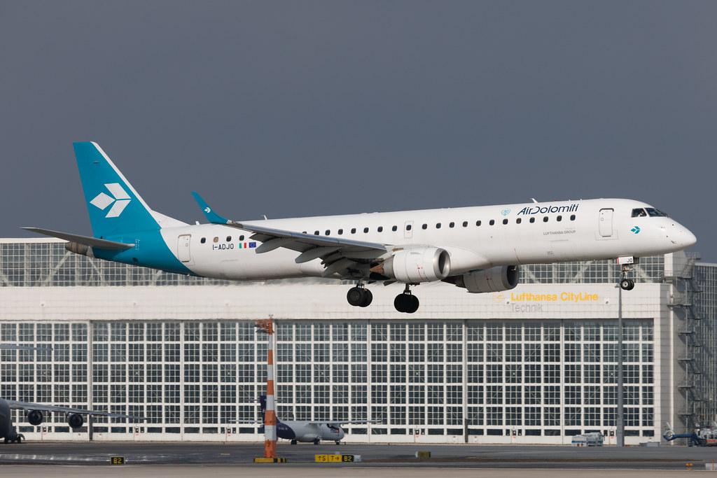Munich Airport: Air Dolomiti (EN / DLA) | Embraer E195LR E195 | I-ADJO | MSN 19000280
