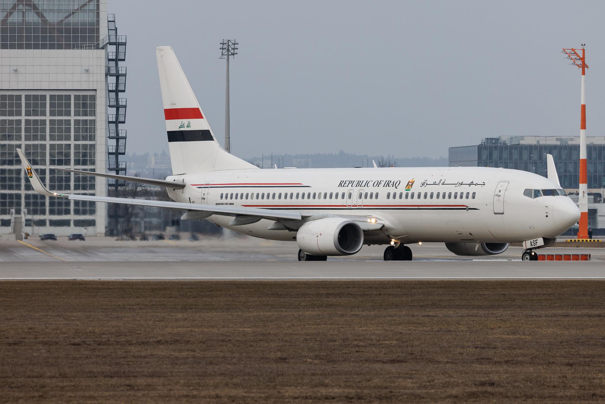 Munich Airport: Iraqi Airways (IA / IAW) | Boeing 737-81Z B738 | YI-ASF | MSN 40105