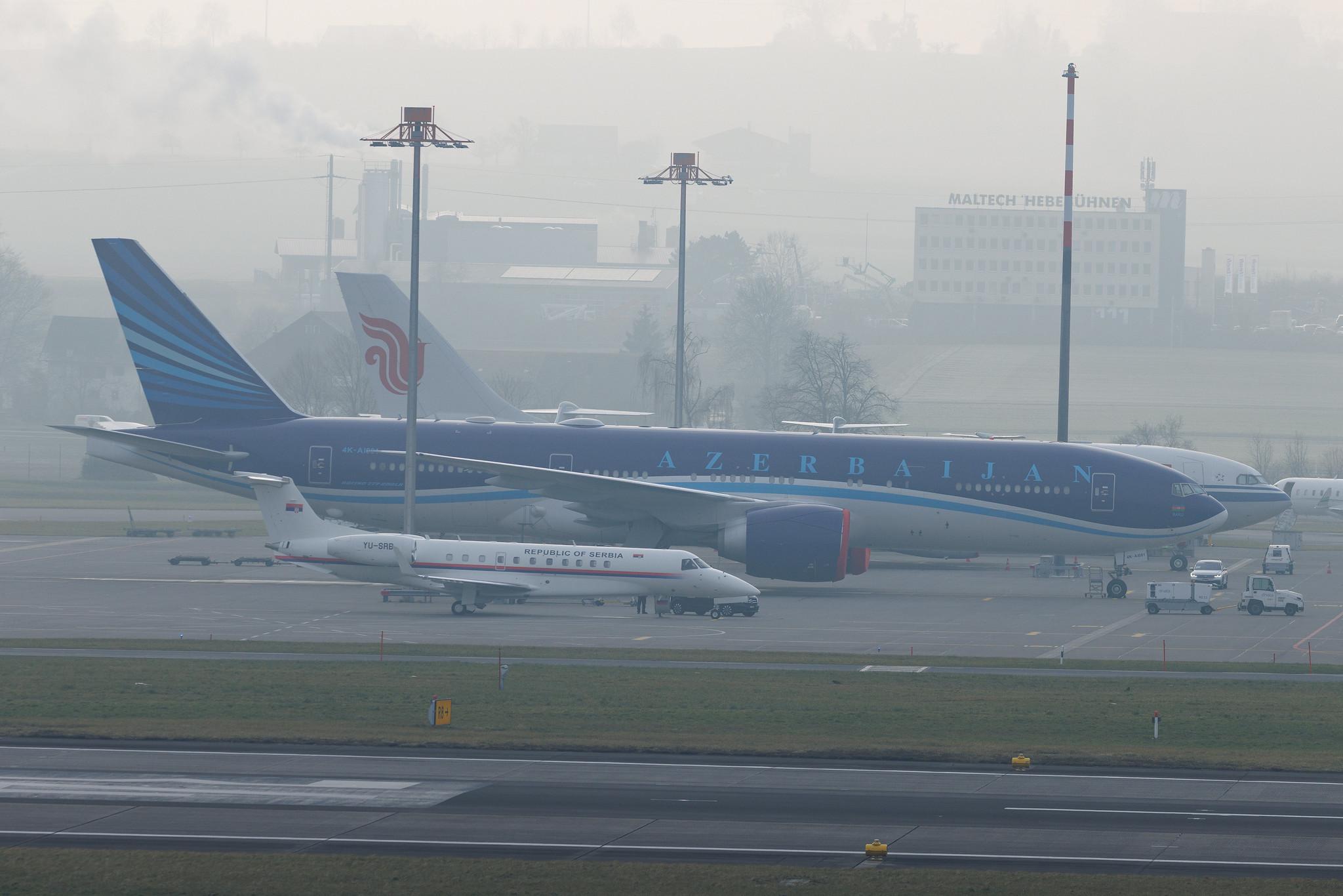 Flughafen Zürich: Azerbaijan Airlines (J2 / AHY) | Boeing 777-200(LR) B77L | 4K-AI001 | MSN 66536