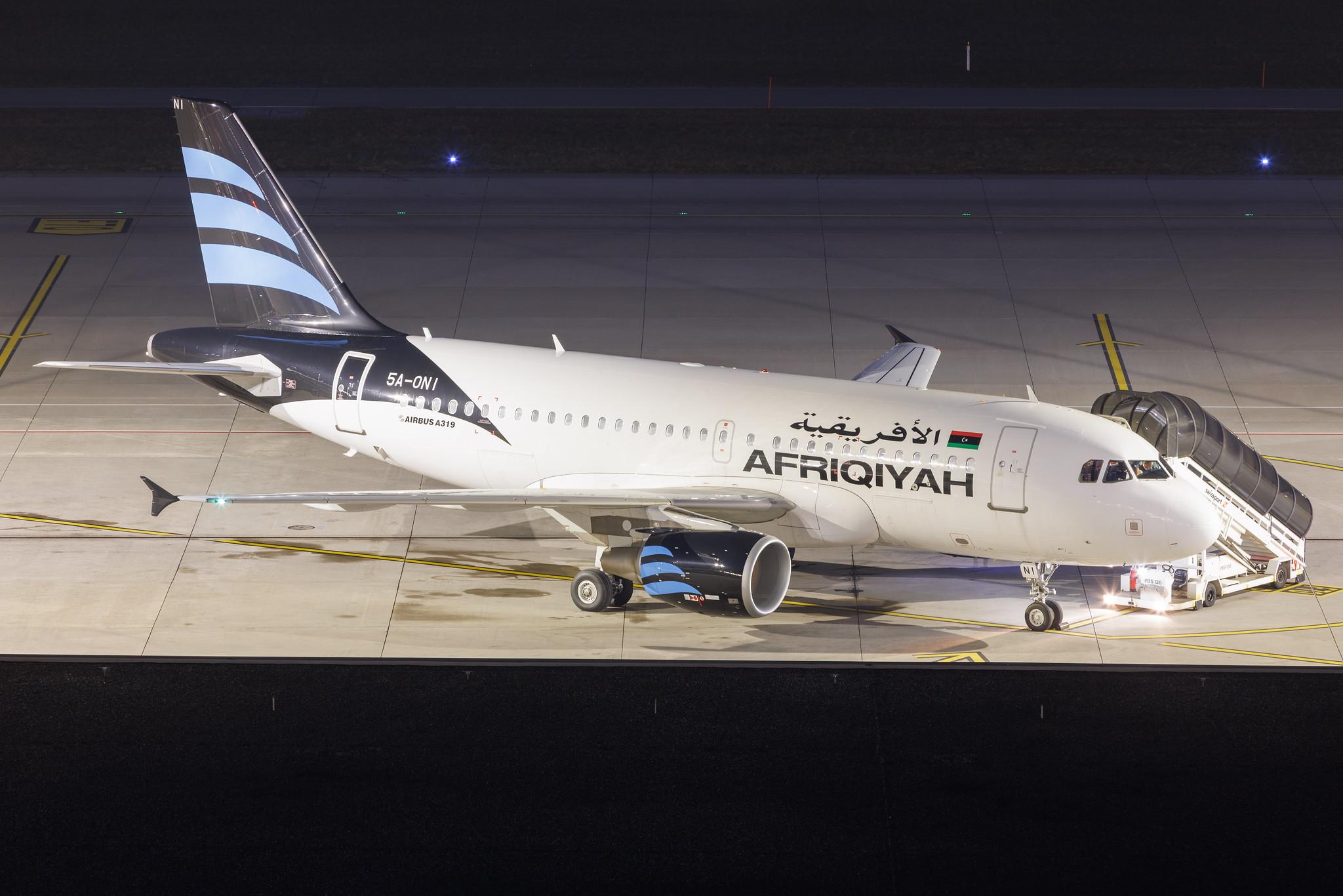 Flughafen Zürich: Afriqiyah Airways (8U / AAW) | Airbus A319-111 A319 | 5A-ONI | MSN 04004