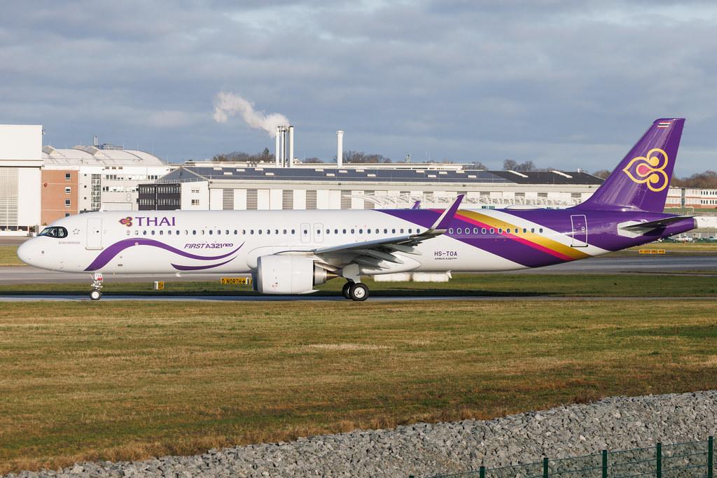Hamburg Finkenwerder: Thai Airways (TG / THA) | Livery: First A321neo Sticker | Airbus A321-251NX A21N | HS-TOA | MSN 12846