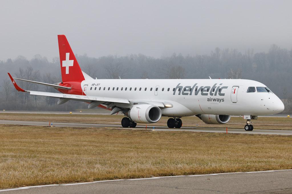 Flughafen Zürich: Helvetic Airways (2L / OAW) | Embraer E190LR E190 | HB-JVY | MSN 19000607