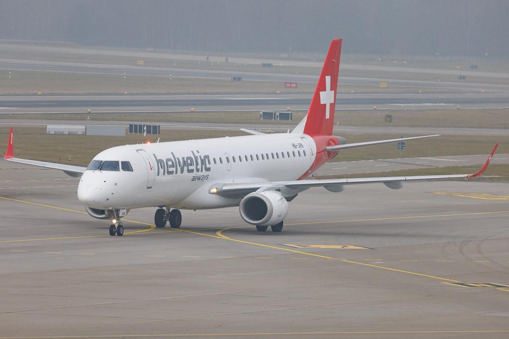 Flughafen Zürich: Helvetic Airways (2L / OAW) | Embraer E190LR E190 | HB-JVN | MSN 19000285
