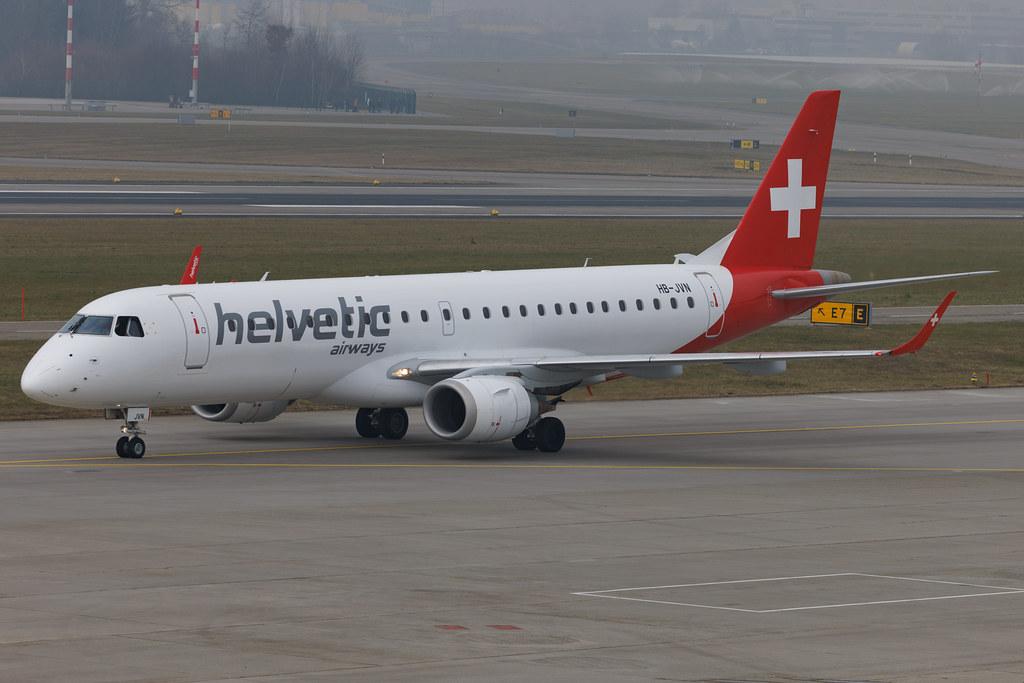 Flughafen Zürich: Helvetic Airways (2L / OAW) | Embraer E190LR E190 | HB-JVN | MSN 19000285