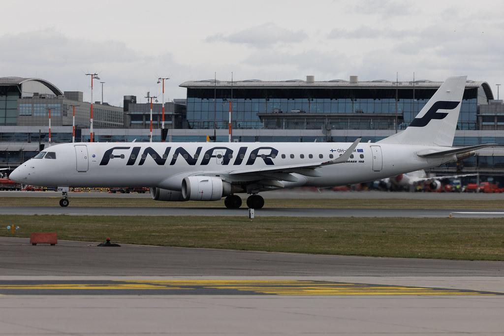 Hamburg Airport: Finnair (AY / FIN) | Operator: NORRA | Embraer E190LR E190 | OH-LKM | MSN 19000160