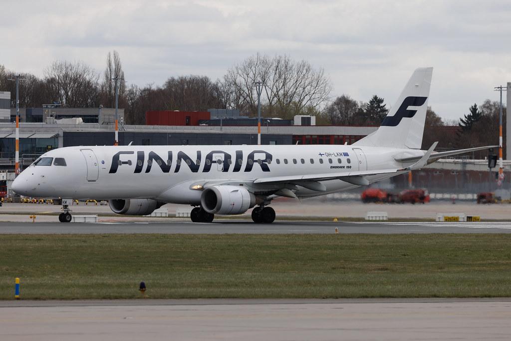 Hamburg Airport: Finnair (AY / FIN) | Operator: NORRA | Embraer E190LR E190 | OH-LKM | MSN 19000160