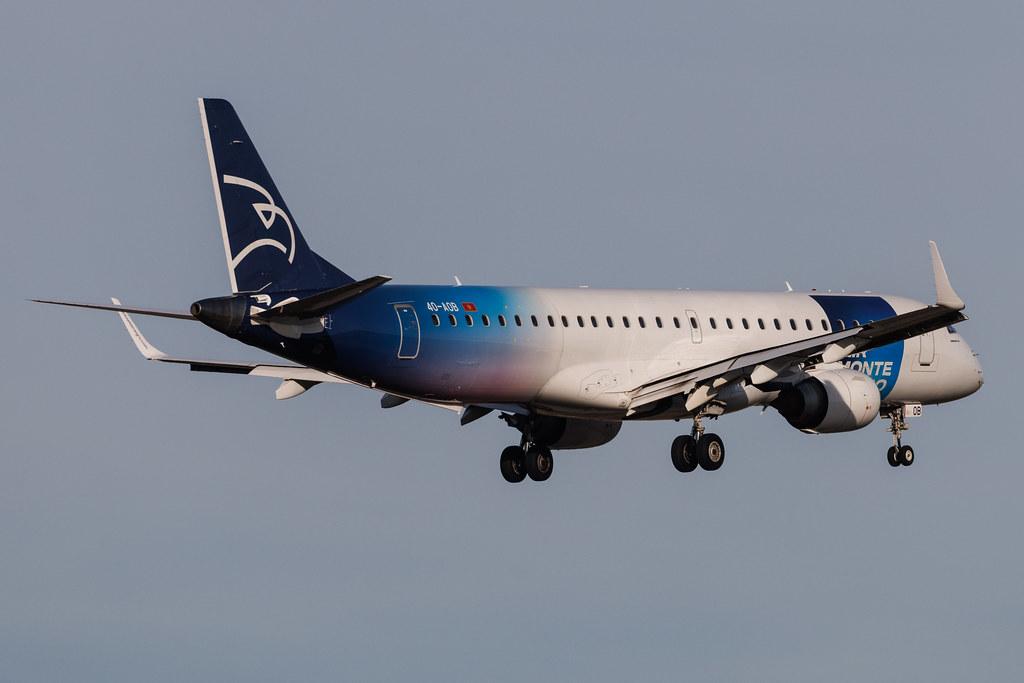 Frankfurt Airport: Montenegro Airlines (YM / MGX) | Embraer E195LR E195 | 4O-AOB | MSN 19000283