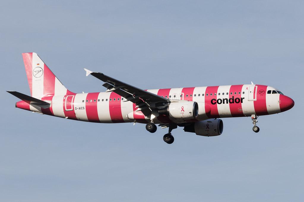 Frankfurt Airport: Condor (DE / CFG) | Livery: Breast Cancer Awareness Livery | Airbus A320-214 A320 | D-AICS | MSN 4478