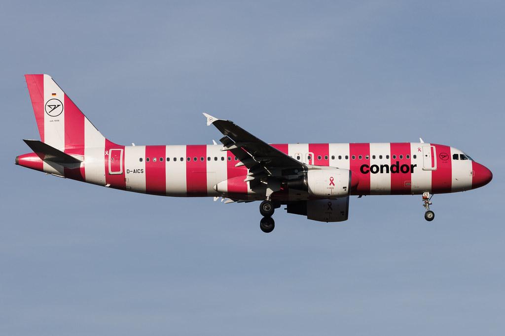 Frankfurt Airport: Condor (DE / CFG) | Livery: Breast Cancer Awareness Livery | Airbus A320-214 A320 | D-AICS | MSN 4478