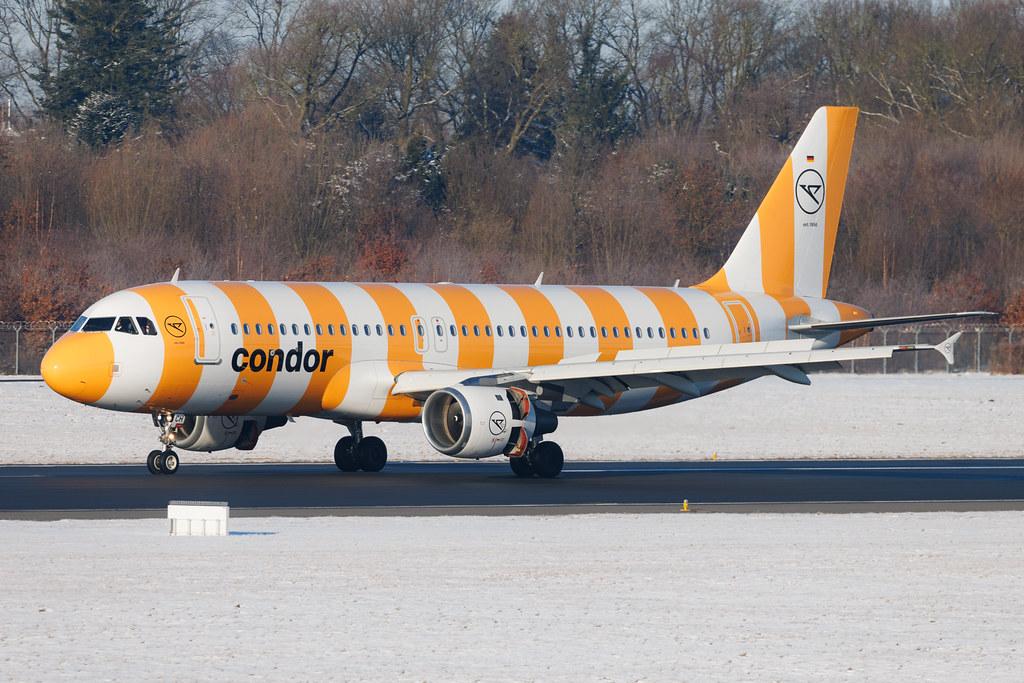 Hamburg Airport: Condor (DE / CFG) | Livery: Yellow Sunshine Livery | Airbus A320-212 A320 | D-ATCH | MSN 1437