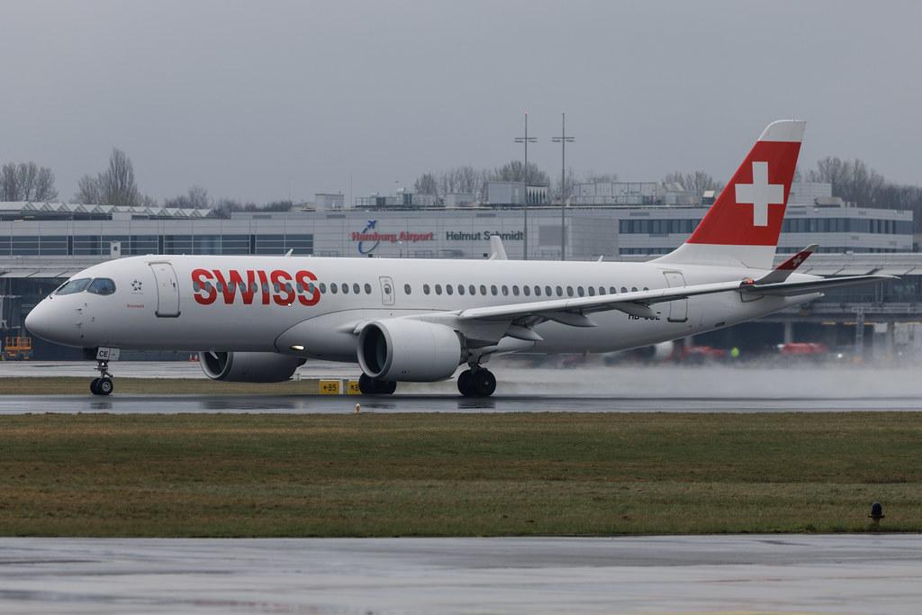 Hamburg Airport: Swiss (LX / SWR) | Airbus A220-300 BCS3 | HB-JCE | MSN 55014