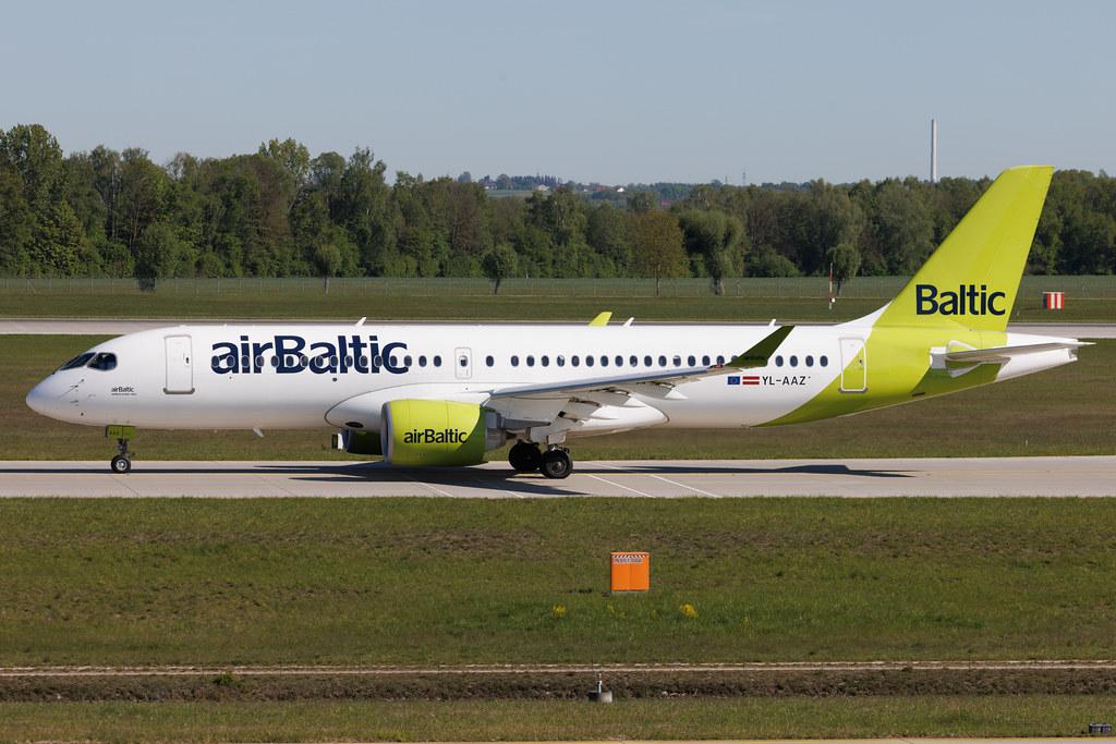 Munich Airport: Air Baltic (BT / BTI) | Airbus A220-300 BCS3 | YL-AAZ | MSN 55114