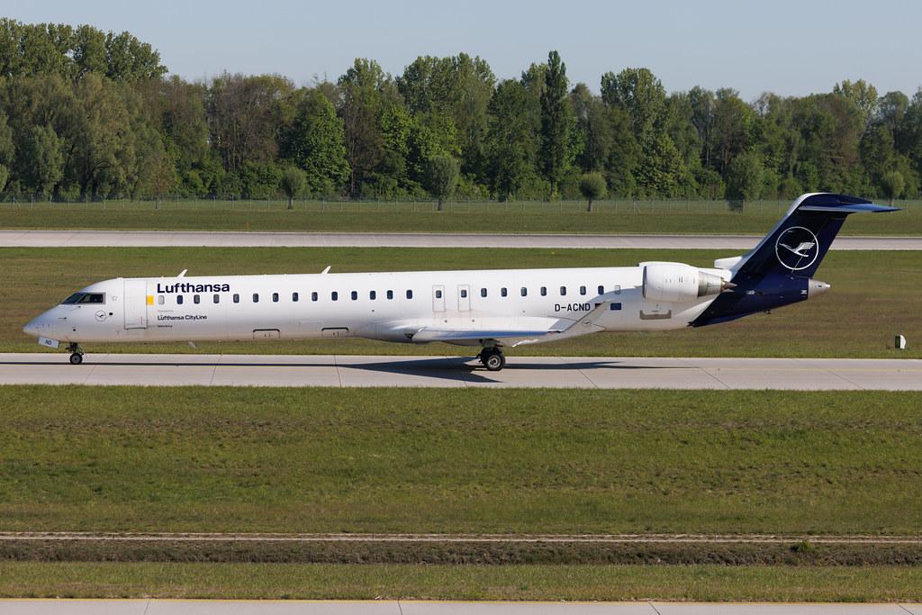 Munich Airport: Lufthansa (LH / DLH) | Operator: Lufthansa CityLine | Mitsubishi CRJ-900LR CRJ9 | D-ACND | MSN 15238