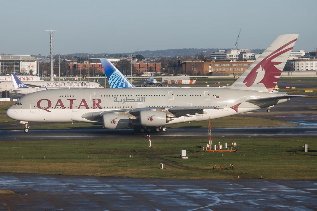 London Heathrow: Qatar Airways (QR / QTR) | Airbus A380-861 A388 | A7-APF | MSN 189