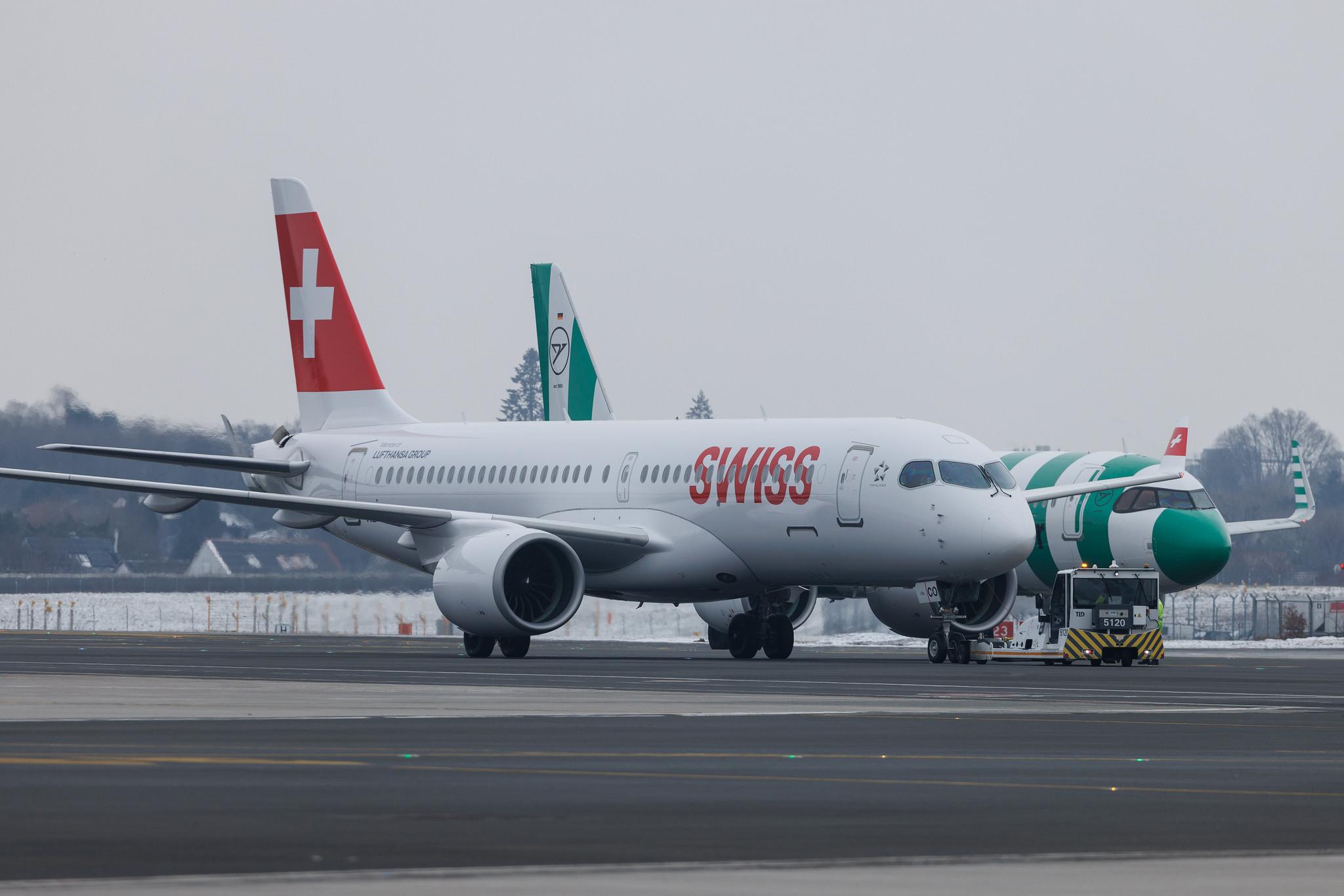 Hamburg Airport: Swiss (LX / SWR) | Airbus A220-300 BCS3 | HB-JCO | MSN 55033