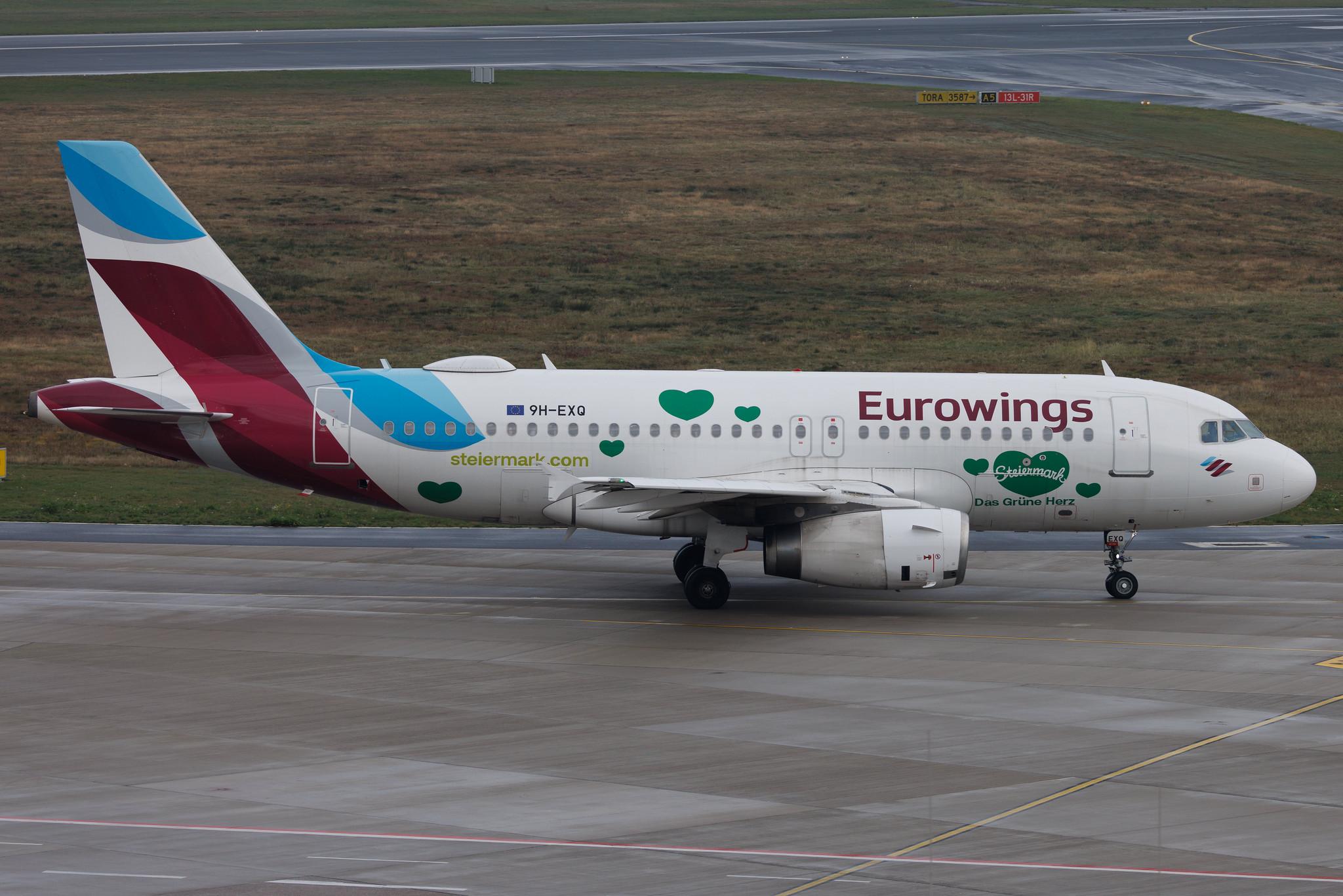 Köln Bonn Airport: Eurowings (EW / EWG) | Livery: Steiermark Sticker | Operator: Eurowings Europe | Airbus A319-132 A319 | 9H-EXQ | MSN 04256