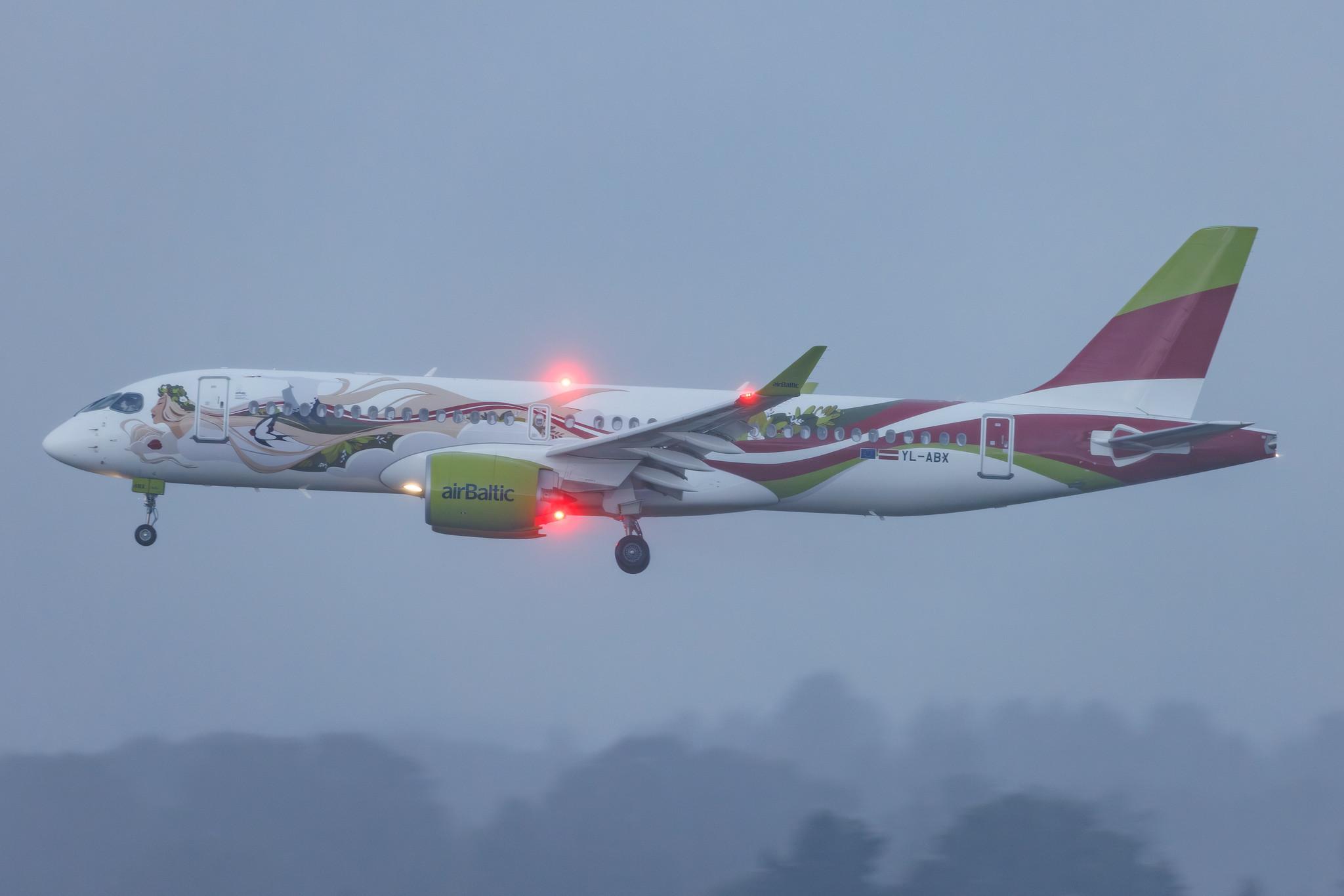 Hamburg Airport: Air Baltic (BT / BTI) | Livery: Baltic Heritage Livery | Airbus A220-300 BCS3 | YL-ABX | MSN 55329