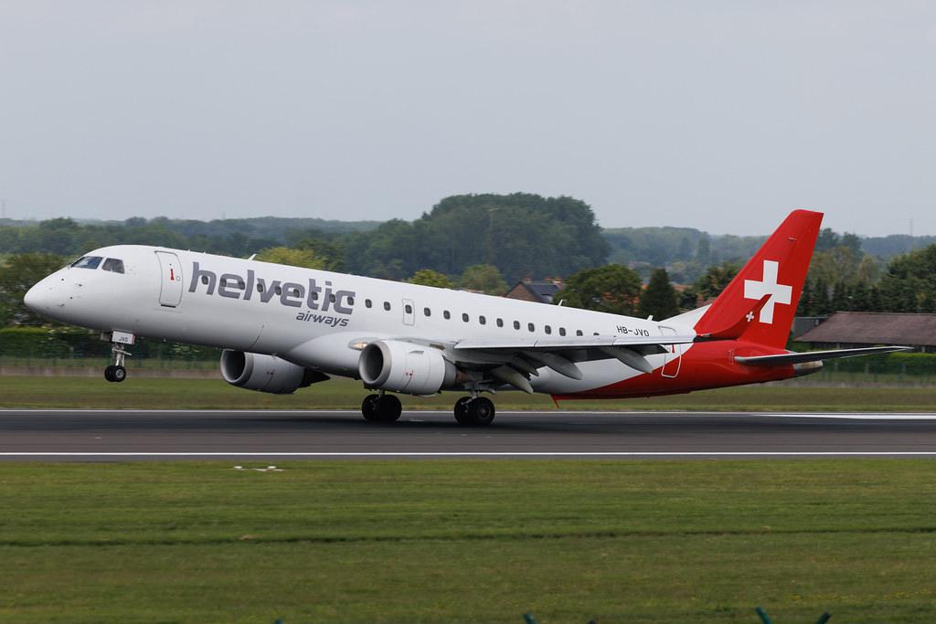 Brussels Airport: Helvetic Airways (2L / OAW) | Embraer E190LR E190 | HB-JVO | MSN 19000294