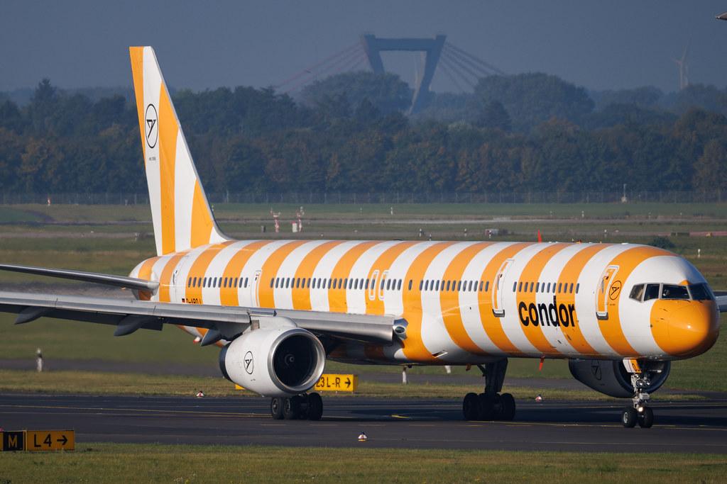Düsseldorf Airport: Condor (DE / CFG) | Livery: Yellow Sunshine Livery | Boeing 757-330 B753 | D-ABOJ | MSN 29019