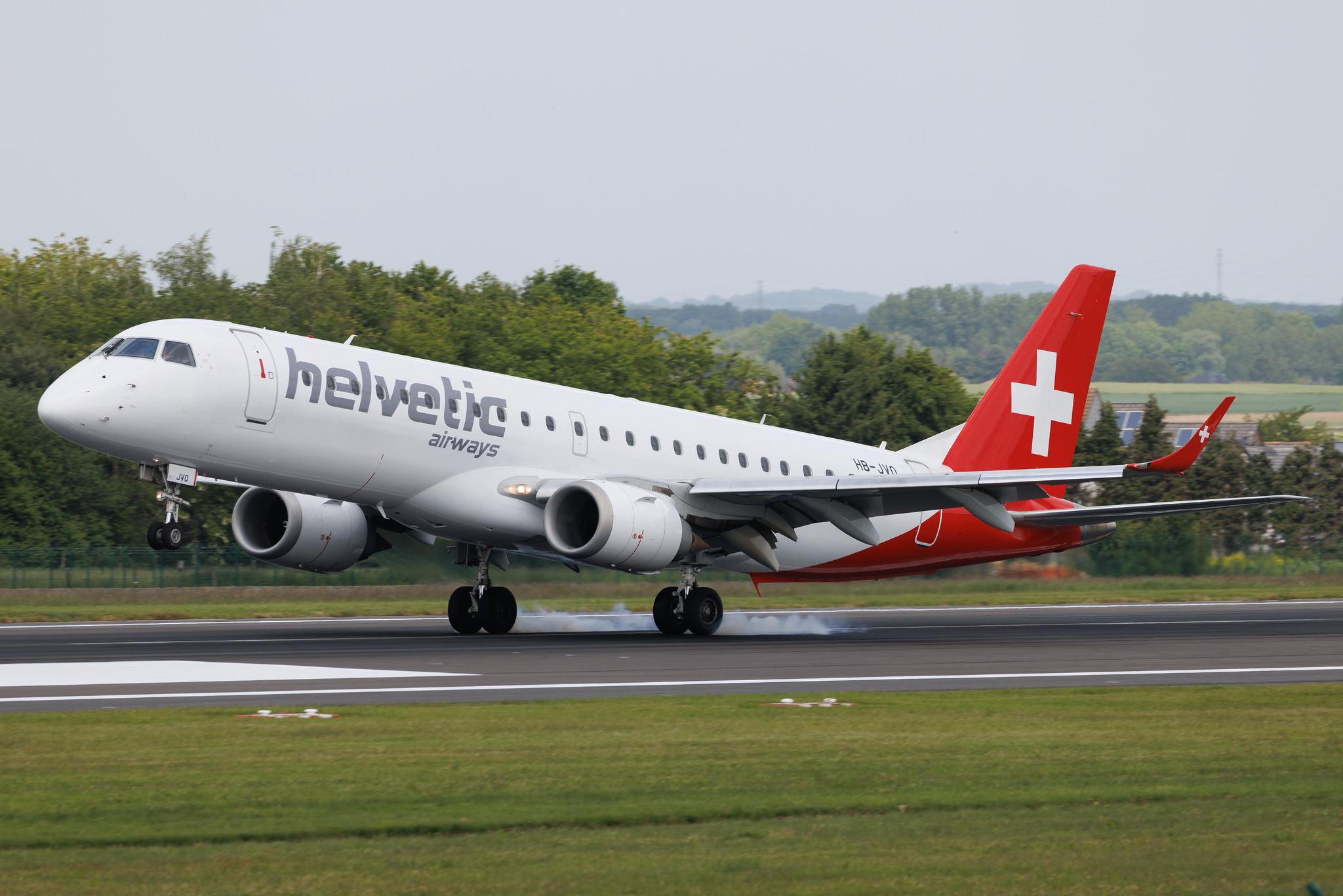 Brussels Airport: Helvetic Airways (2L / OAW) | Embraer E190LR E190 | HB-JVO | MSN 19000294
