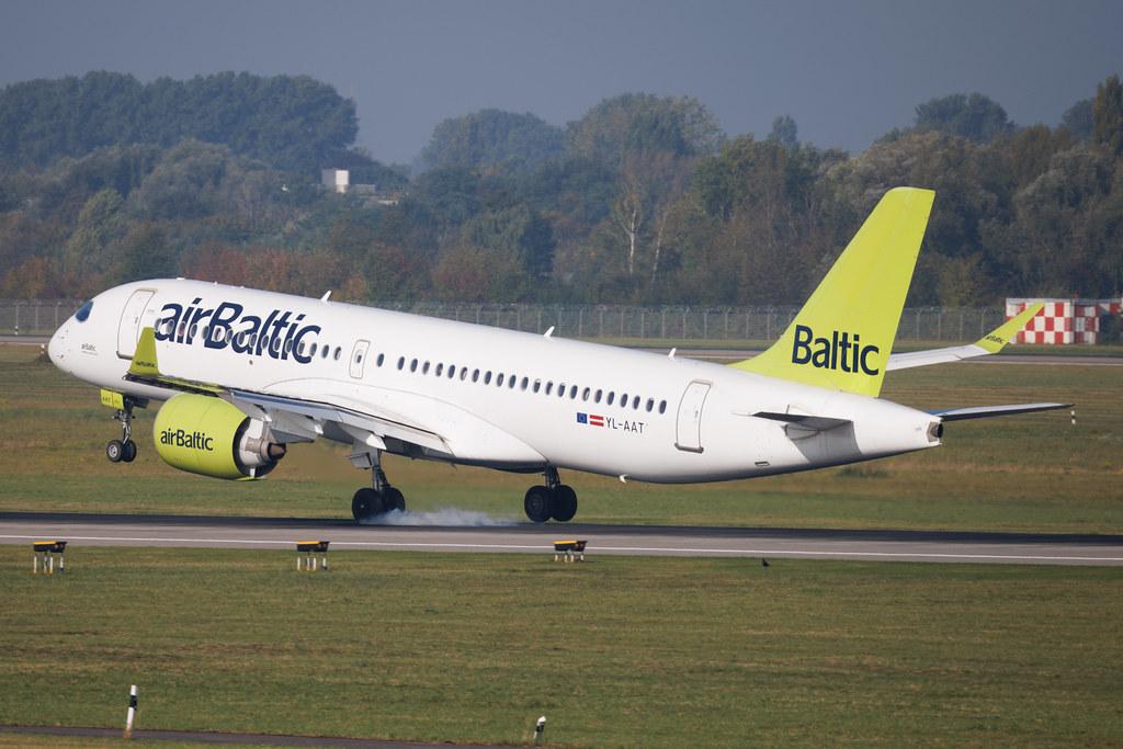 Düsseldorf Airport: Air Baltic (BT / BTI) | Airbus A220-300 BCS3 | YL-AAT | MSN 55055