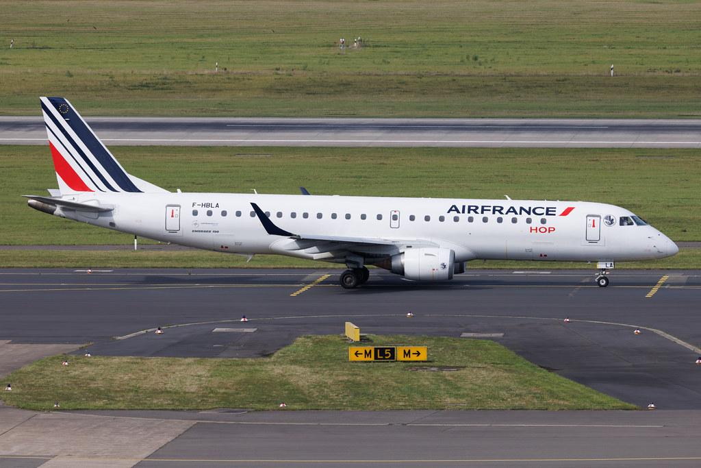 Düsseldorf Airport: Air France (AF / AFR) | Operator: Air France Hop | Embraer E190LR E190 | F-HBLA | MSN 19000051