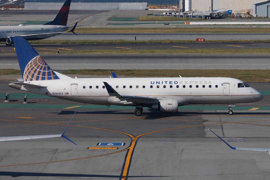 San Francisco International Airport: United Express (UA / UAL) | Operator: SkyWest Airlines | Embraer E175LR E75L | N144SY | MSN 17000482