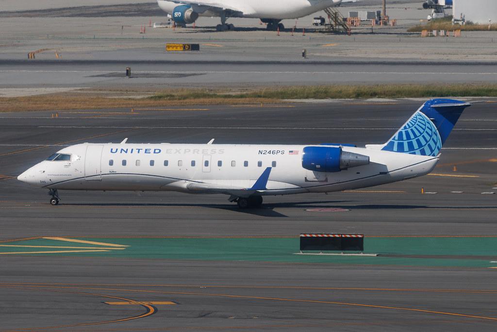 San Francisco International Airport: United Express (UA / UAL) | Operator: SkyWest Airlines | Mitsubishi CRJ-200LR CRJ2 | N246PS | MSN 7920