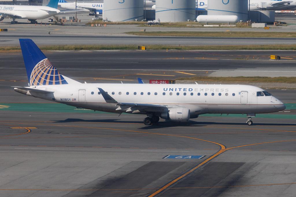 San Francisco International Airport: United Express (UA / UAL) | Operator: SkyWest Airlines | Embraer E175LR E75L | N118SY | MSN 17000420