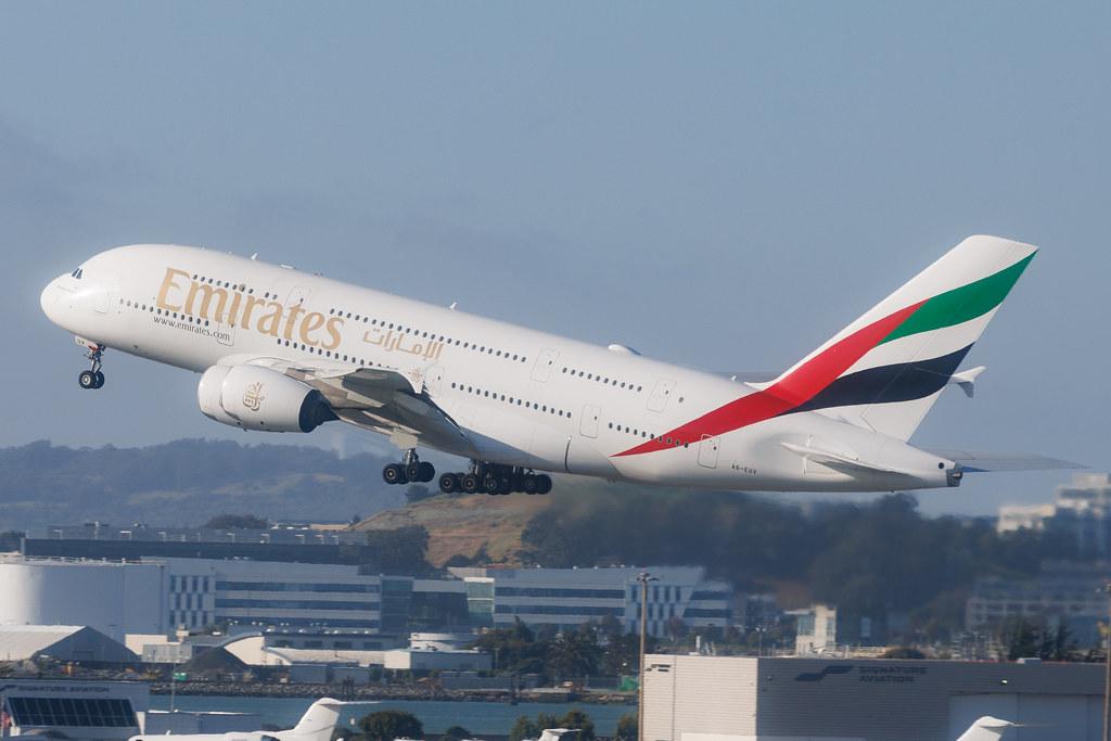 San Francisco International Airport: Emirates (EK / UAE) | Airbus A380-842 A388 | A6-EUV | MSN 239