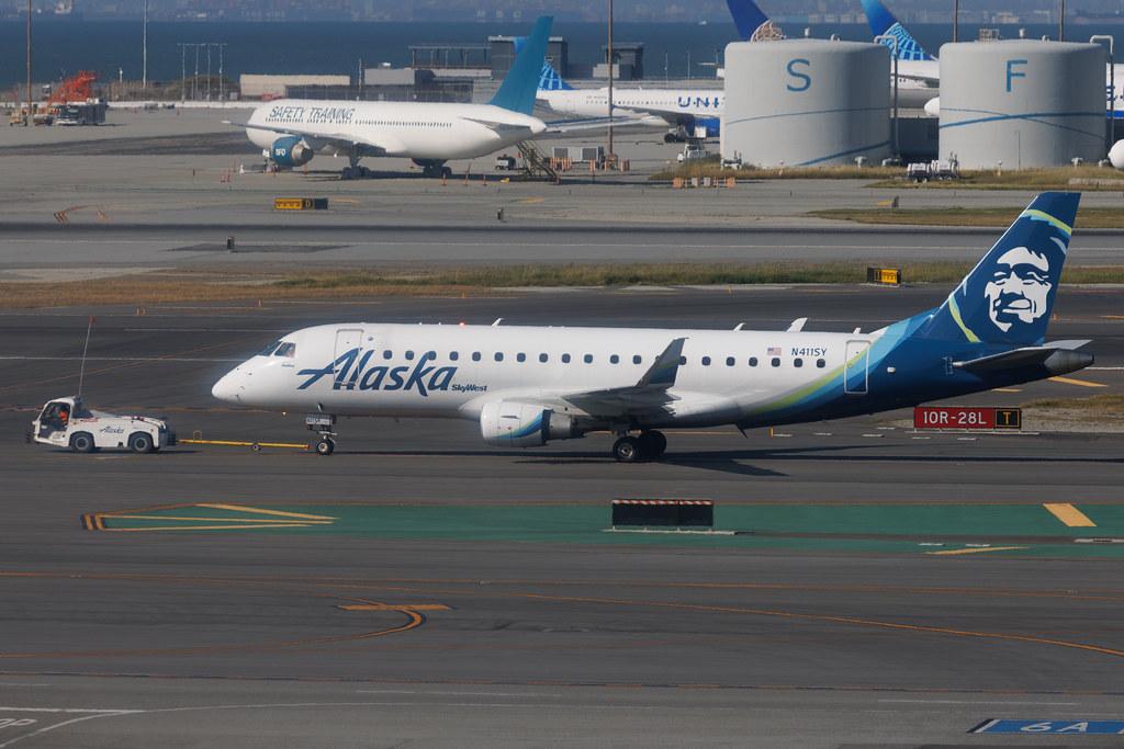 San Francisco International Airport: Alaska Airlines (AS / ASA) | Operator: SkyWest Airlines | Embraer E175LR E75L | N411SY | MSN 17000907