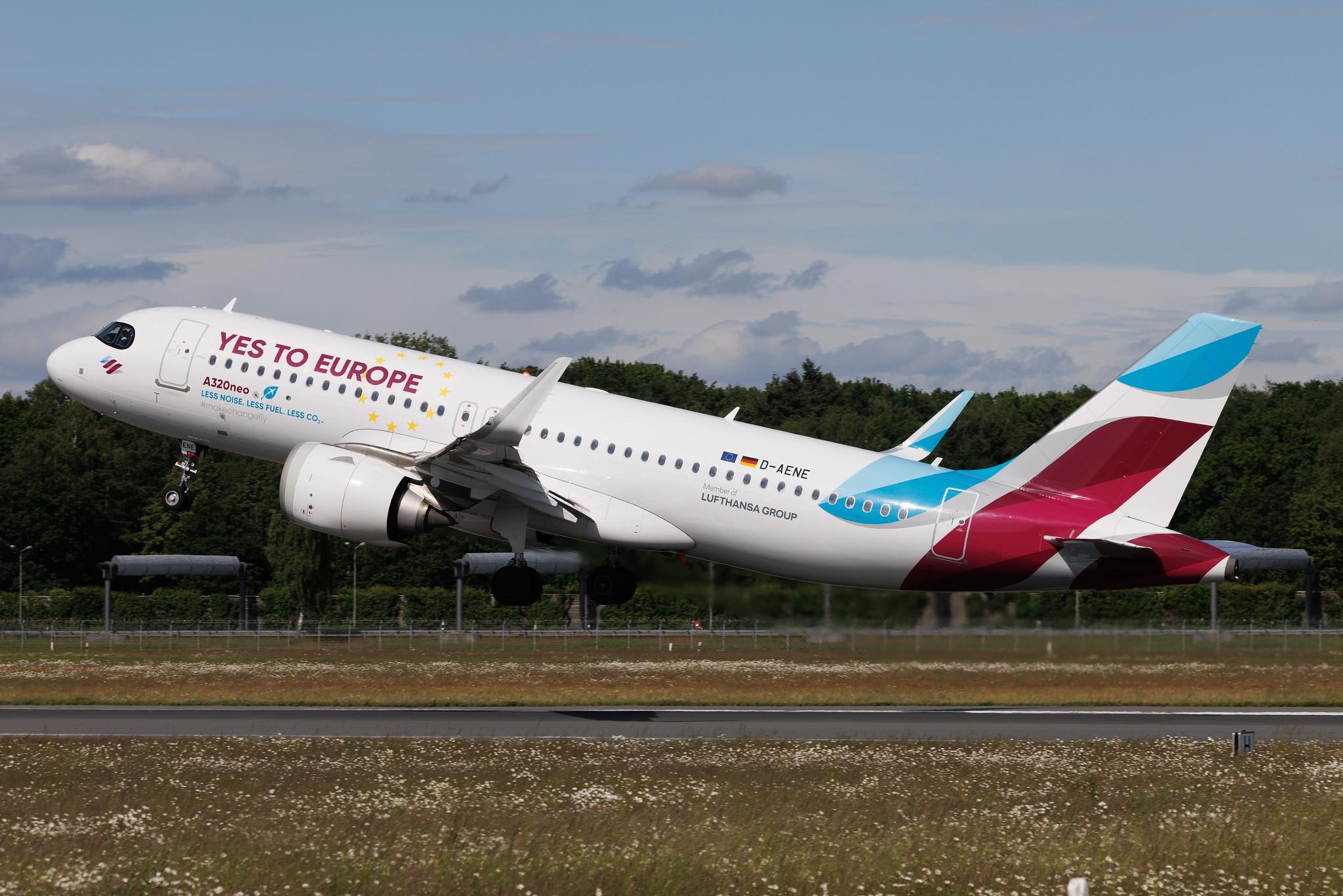 Hamburg Airport: Eurowings (EW / EWG) | Livery: Yes To Europe Livery | Airbus A320-251N A20N | D-AENE | MSN 10932