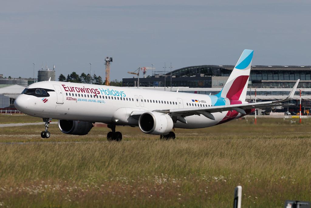 Hamburg Airport: Eurowings (EW / EWG) | Livery: Eurowings Holidays special colours | Airbus A321-251NX A21N | D-AEEA | MSN 11412