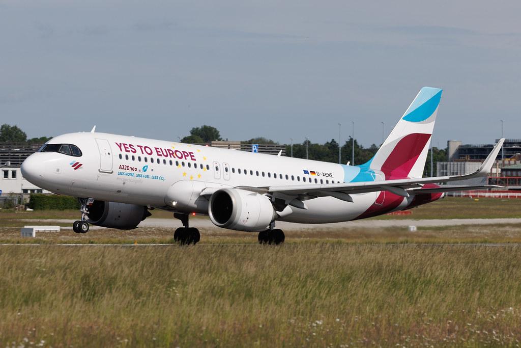 Hamburg Airport: Eurowings (EW / EWG) | Livery: Yes To Europe Livery | Airbus A320-251N A20N | D-AENE | MSN 10932