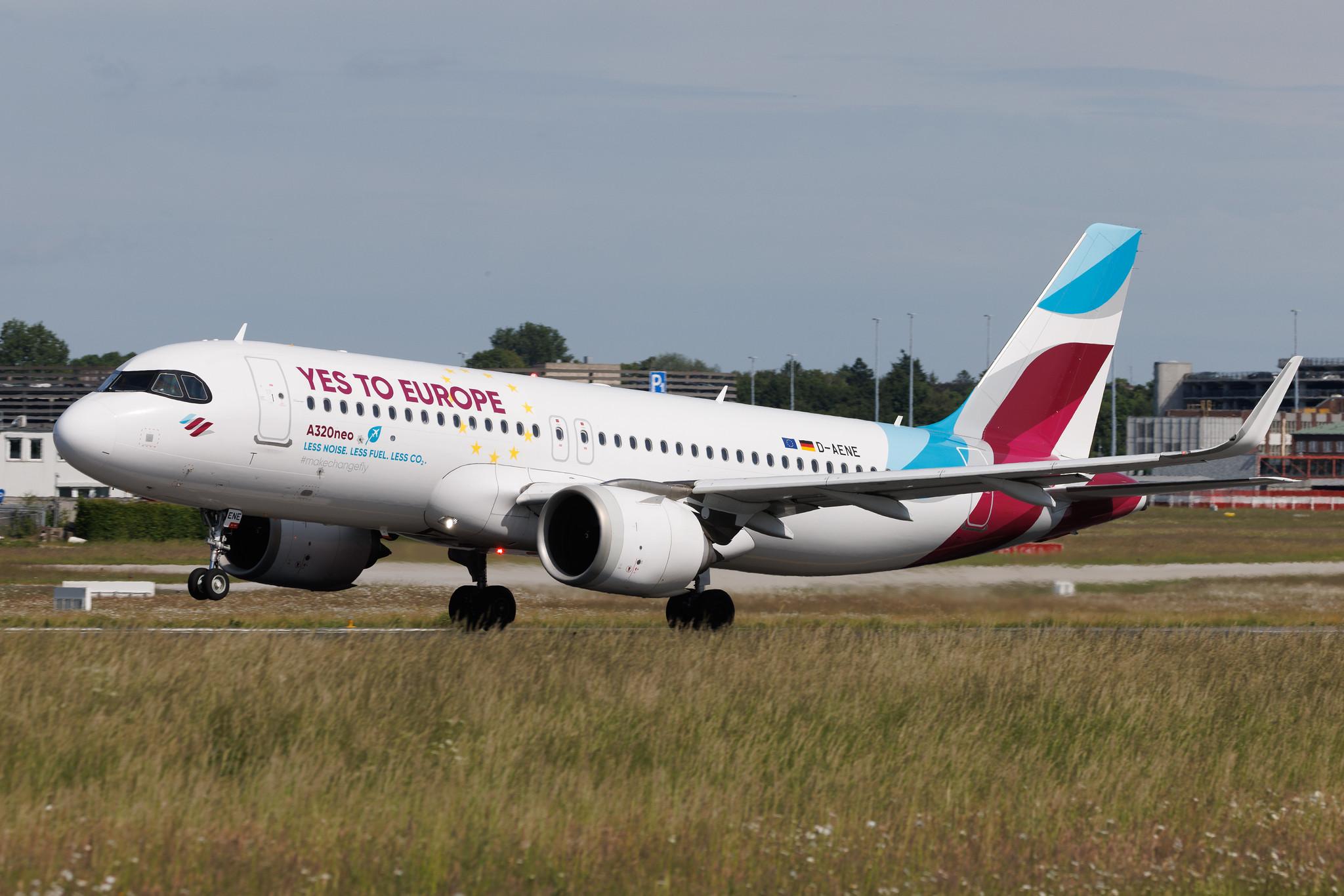 Hamburg Airport: Eurowings (EW / EWG) | Livery: Yes To Europe Livery | Airbus A320-251N A20N | D-AENE | MSN 10932
