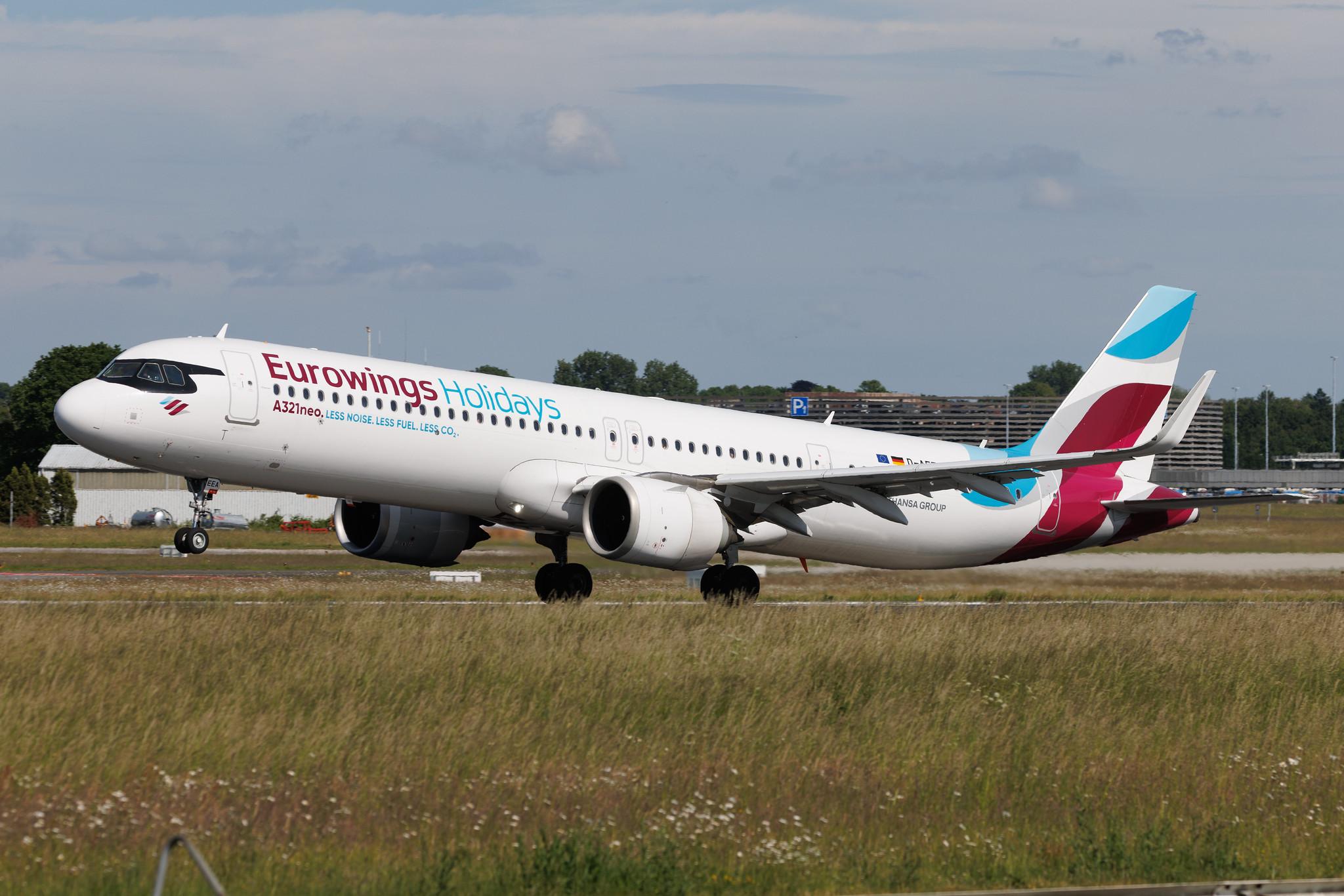 Hamburg Airport: Eurowings (EW / EWG) | Livery: Eurowings Holidays special colours | Airbus A321-251NX A21N | D-AEEA | MSN 11412