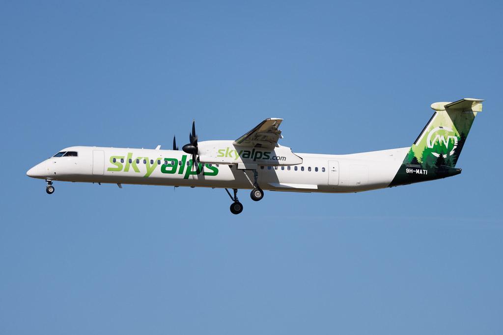 Rome Leonardo da Vinci Fiumicino Airport: SkyAlps (BQ / SWU) | De Havilland Canada Dash 8-400 DH8D | 9H-MATI | MSN 4157