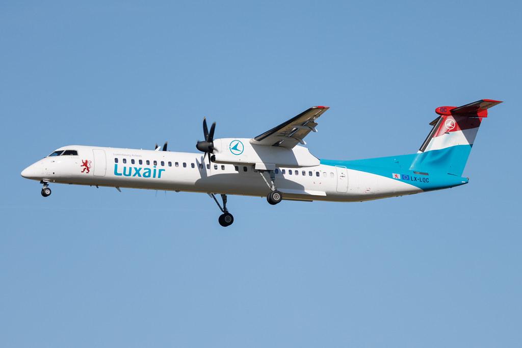 Rome Leonardo da Vinci Fiumicino Airport: Luxair (LG / LGL) | De Havilland Canada Dash 8-400 DH8D | LX-LQC | MSN 4513