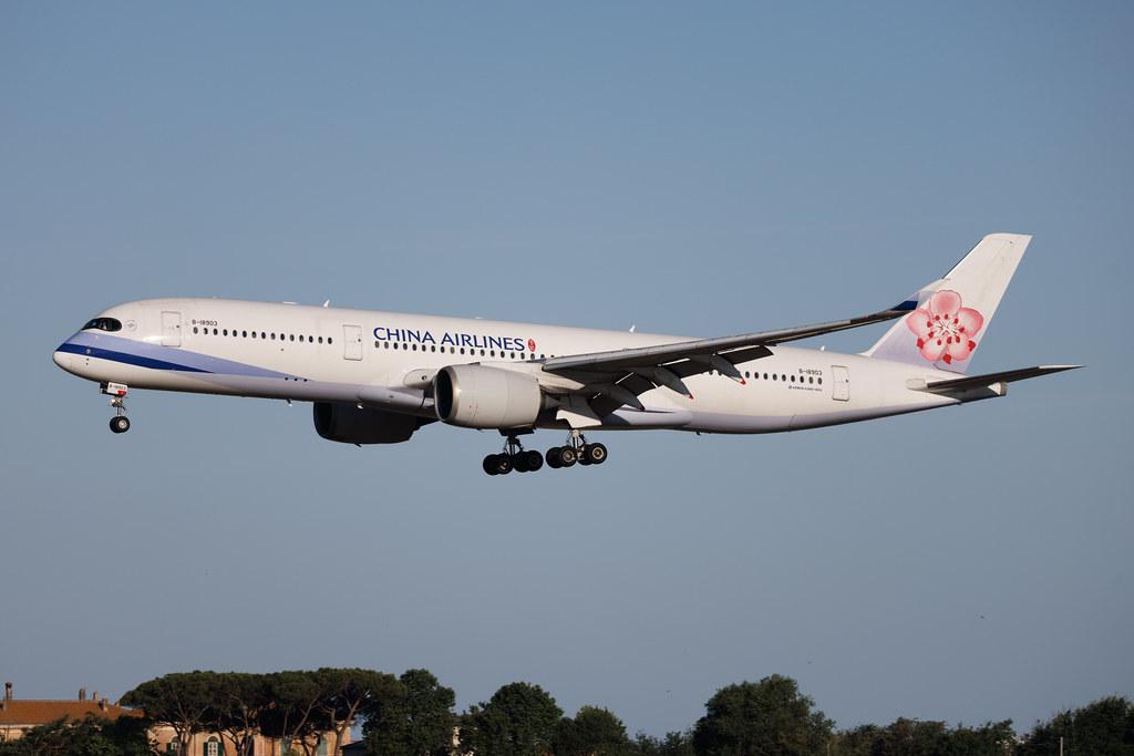 Rome Leonardo da Vinci Fiumicino Airport: China Airlines (CI / CAL) | Airbus A350-941 A359 | B-18903 | MSN 066