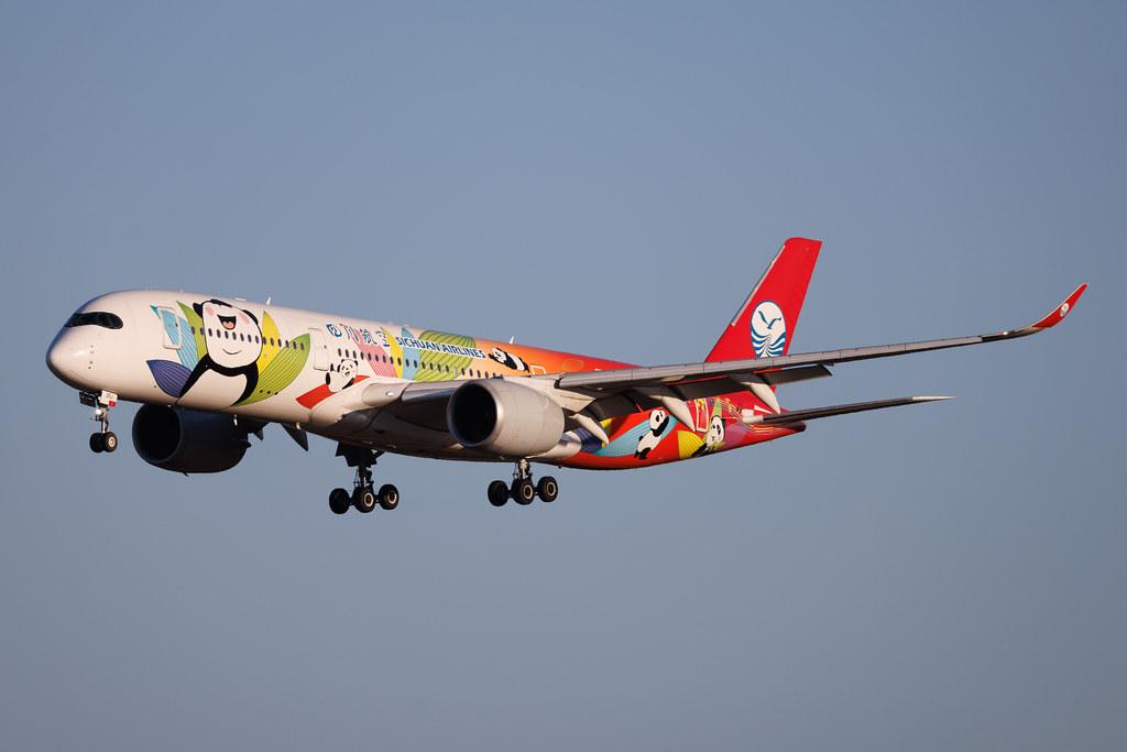 Rome Leonardo da Vinci Fiumicino Airport: Sichuan Airlines (3U / CSC) | Livery: ???? Panda Route Livery | Airbus A350-941 A359 | B-325J | MSN 550
