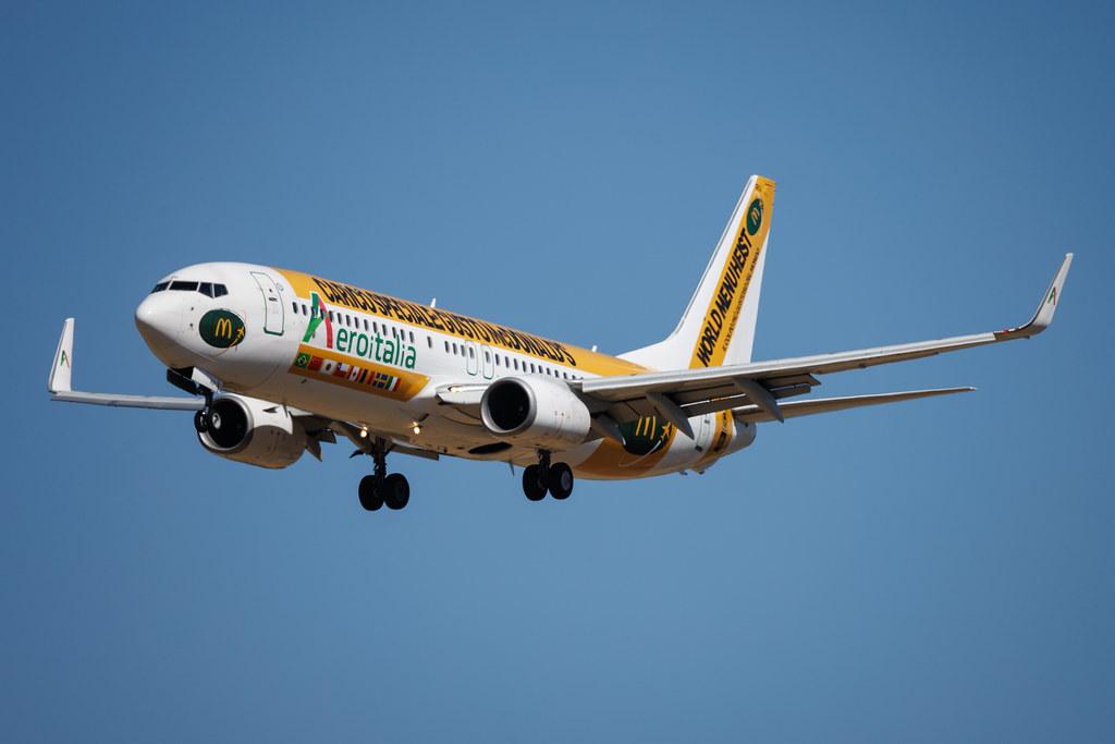 Rome Leonardo da Vinci Fiumicino Airport: Aeroitalia (XZ / AEZ) | Livery: McDonald's World Menu Heist Livery | Boeing 737-8JP B738 | 9H-BRU | MSN 39419