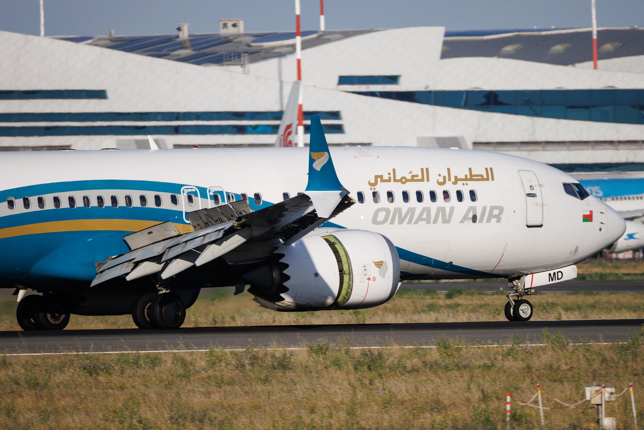 Rome Leonardo da Vinci Fiumicino Airport: Oman Air (WY / OMA) | Boeing 737 MAX 8 B38M | A4O-MD | MSN 43328