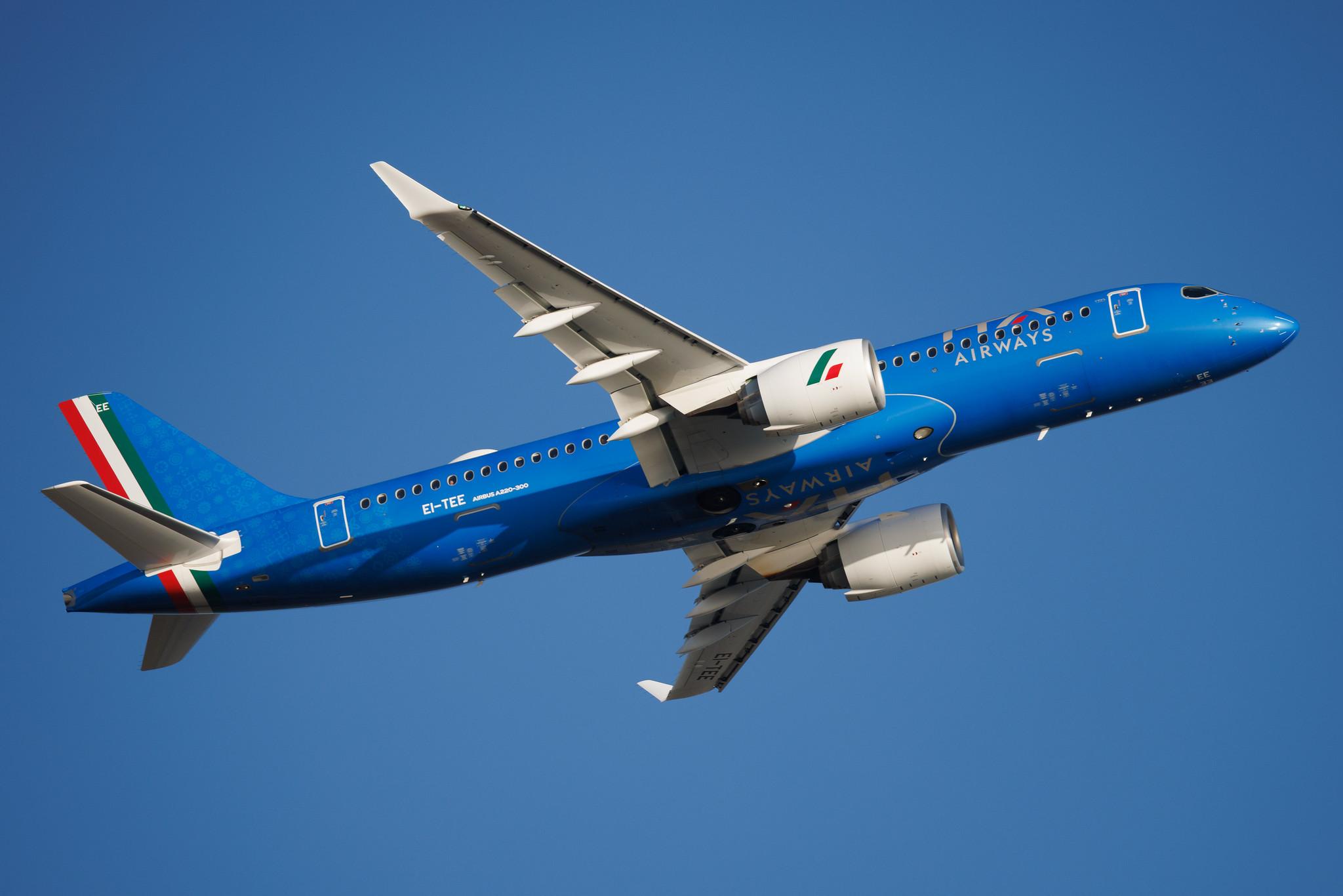Rome Leonardo da Vinci Fiumicino Airport: ITA Airways (AZ / ITY) | Airbus A220-300 BCS3 | EI-TEE | MSN 55428