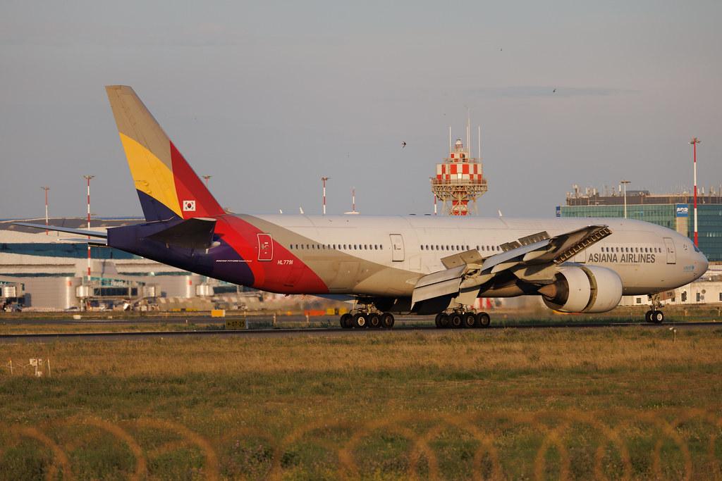 Rome Leonardo da Vinci Fiumicino Airport: Asiana Airlines (OZ / AAR) | Boeing 777-28E(ER) B772 | HL7791 | MSN 35525
