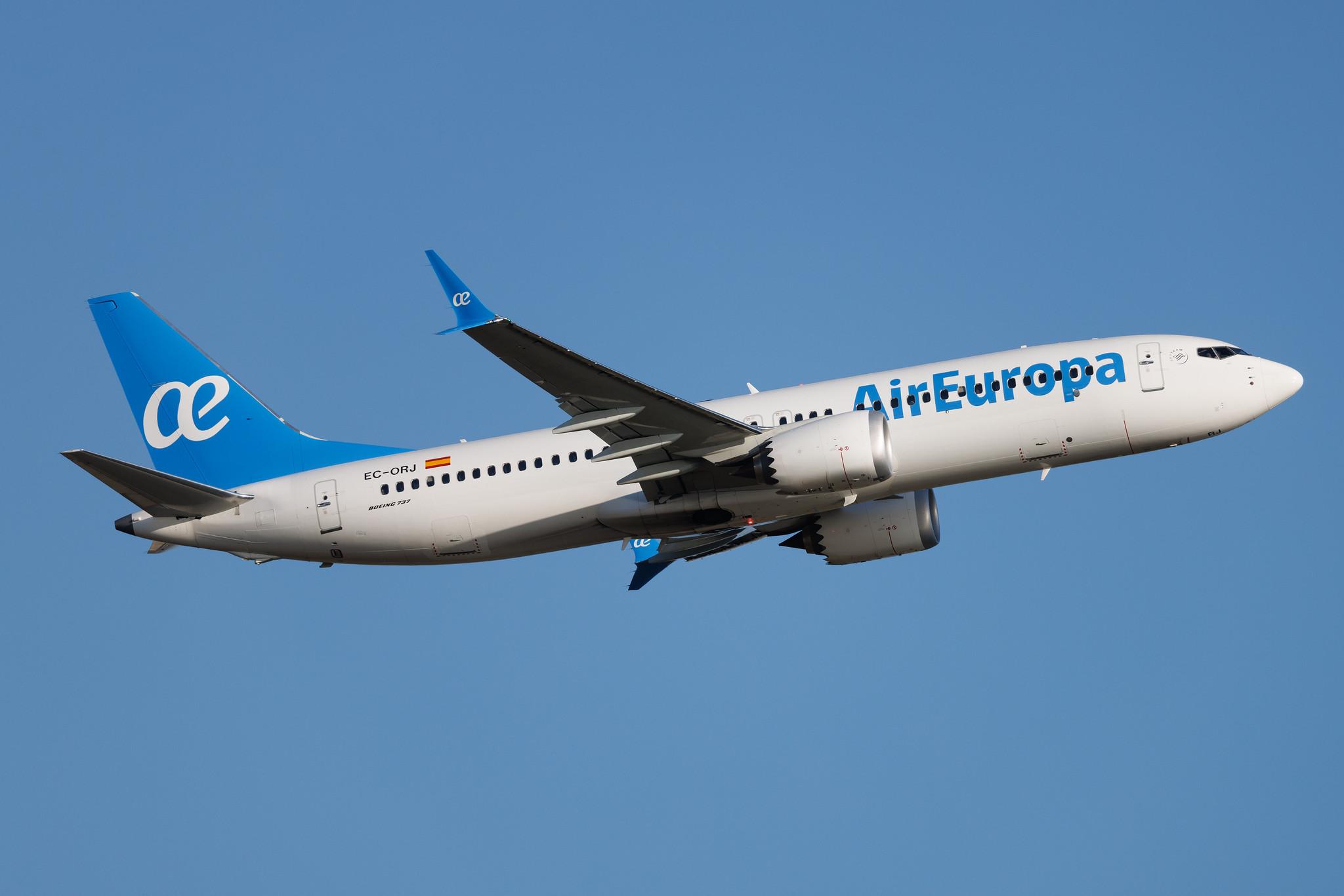 Rome Leonardo da Vinci Fiumicino Airport: Air Europa (UX / AEA) | Boeing 737 MAX 8 B38M | EC-ORJ | MSN 65538