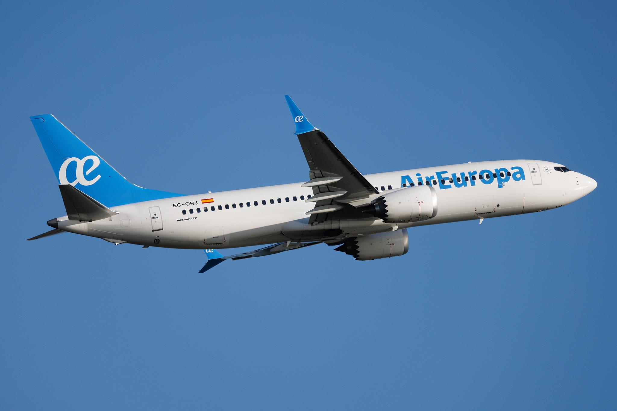 Rome Leonardo da Vinci Fiumicino Airport: Air Europa (UX / AEA) | Boeing 737 MAX 8 B38M | EC-ORJ | MSN 65538