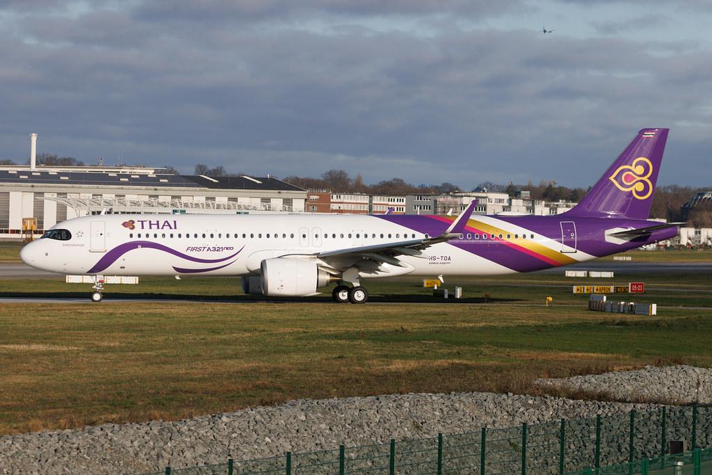 Hamburg Finkenwerder: Thai Airways (TG / THA) | Livery: First A321neo Sticker | Airbus A321-251NX A21N | HS-TOA | MSN 12846